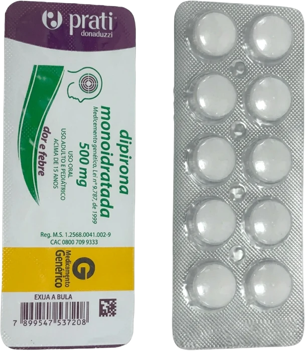 Dipirona 500mg 10 Comprimidos Prati Donaduzzi