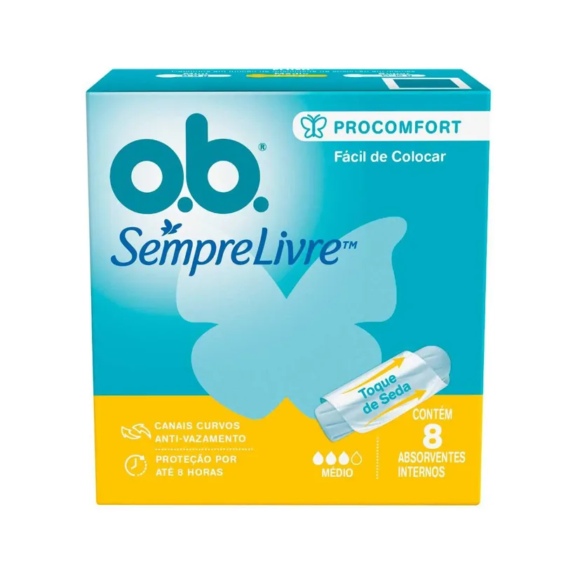 Absorvente Interno O.B Medio 8 Unidades