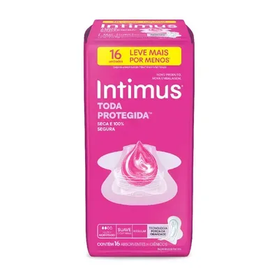 Absorvente Intimus Tripla Proteção Com Abas Cobertura Ex Suave 16 Unidades