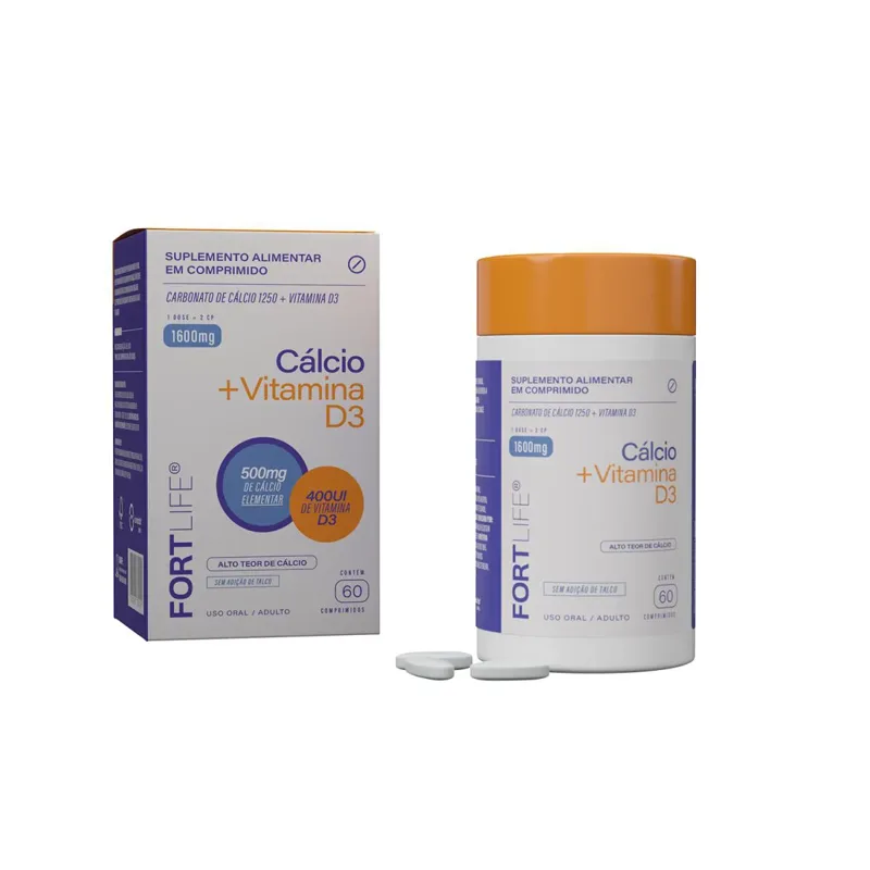 Calcio + Vitamina D3 1600mg Com 60 Comprimidos