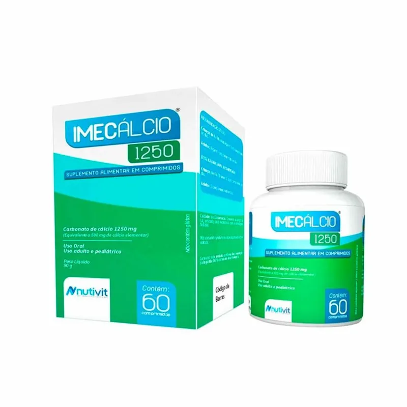 Carbonato De Calcio 1250mg 60 Comprimidos
