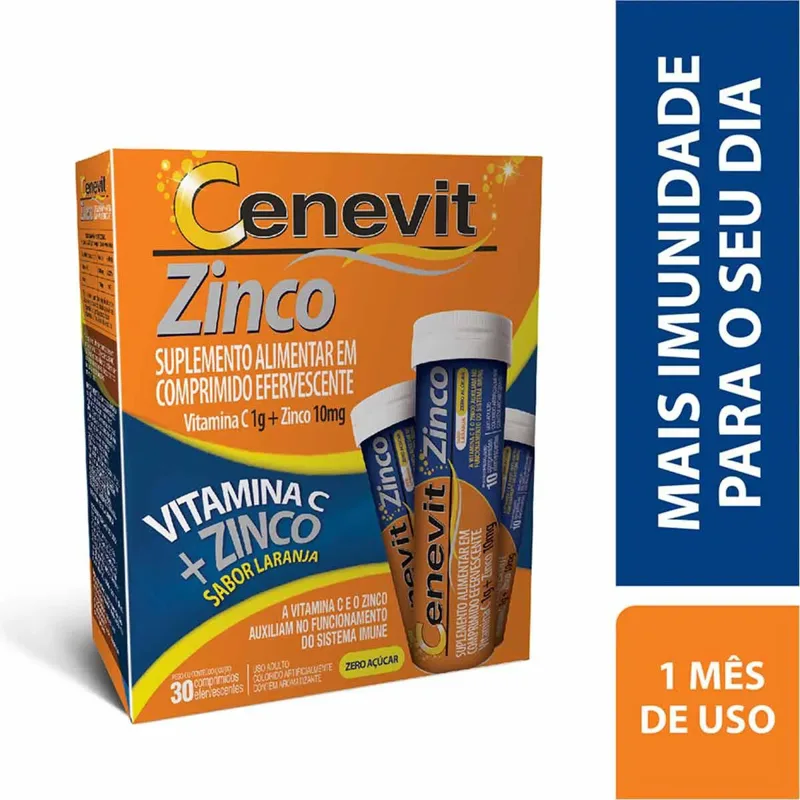 Cenevit Zinco 1g+10mg 30 Comprimidos