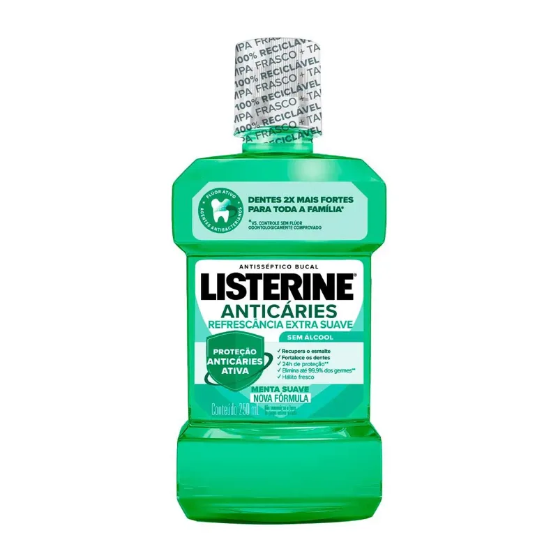 Enxaguante Bucal Listerine Anticaries Zero Alcool Menta 250ml
