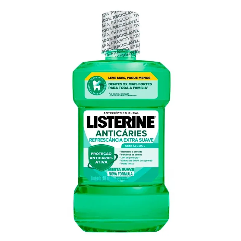 Enxaguante Bucal Listerine Anticaries Zero Alcool Menta 500ml