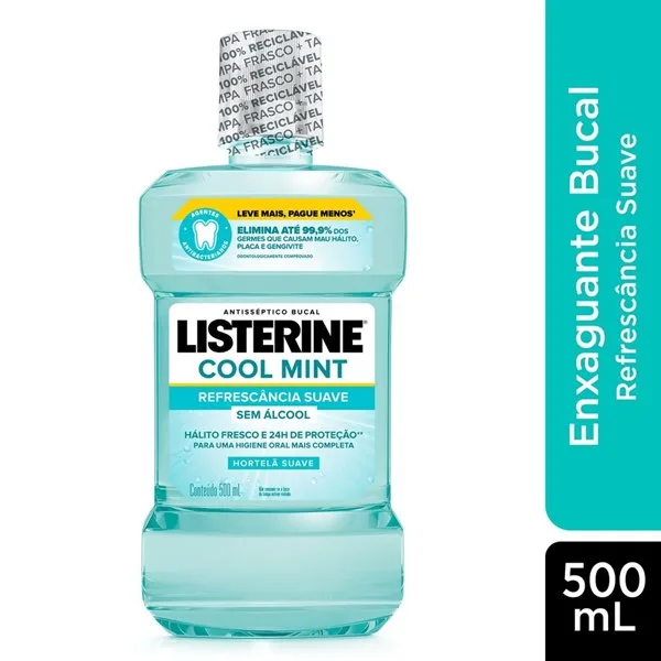 Enxaguante Bucal Listerine Cool Mint Zero Alcool Menta Suave 500ml