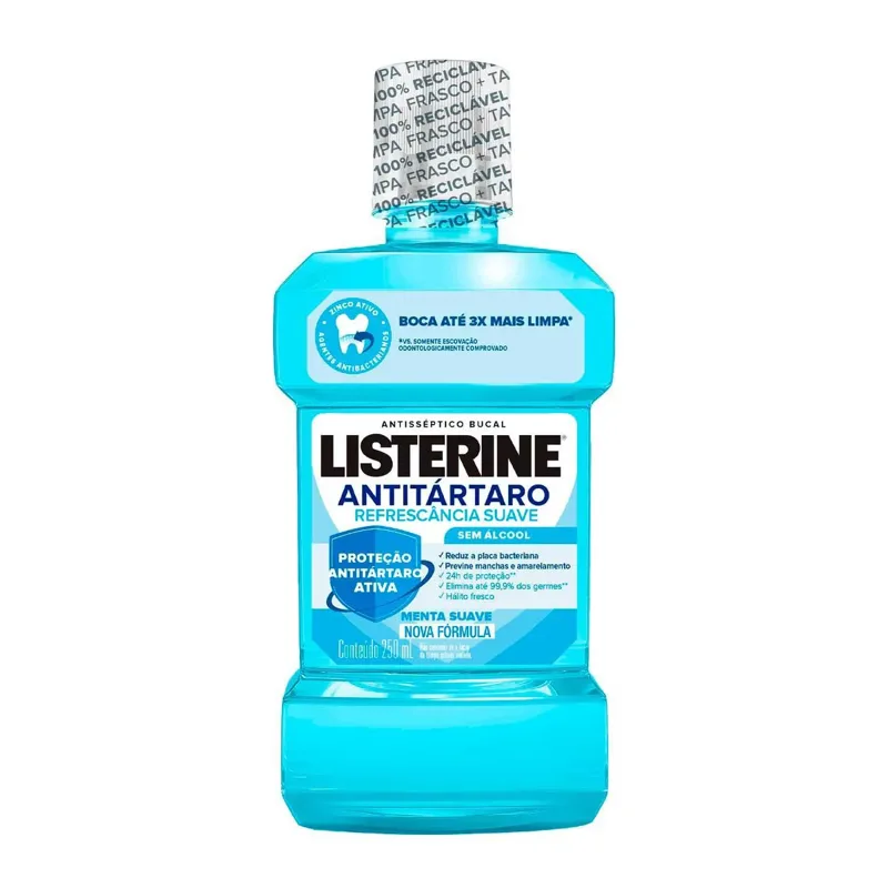 Enxaguante Bucal Listerine Tartar Control Zero Alcool Menta Suave 250ml