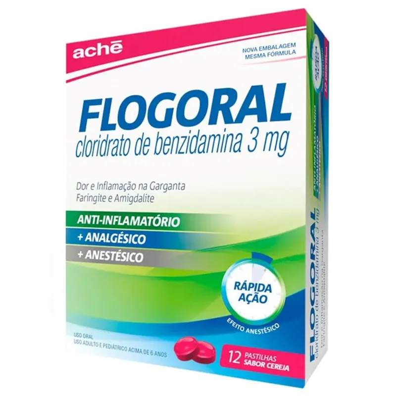 Flogoral 12 Pastilhas Cereja
