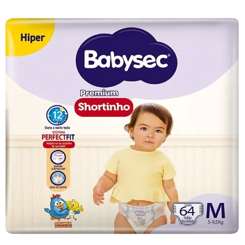 Fralda Babysec Galinha Pintadinha Hiper M Shortinho 64 Unidades
