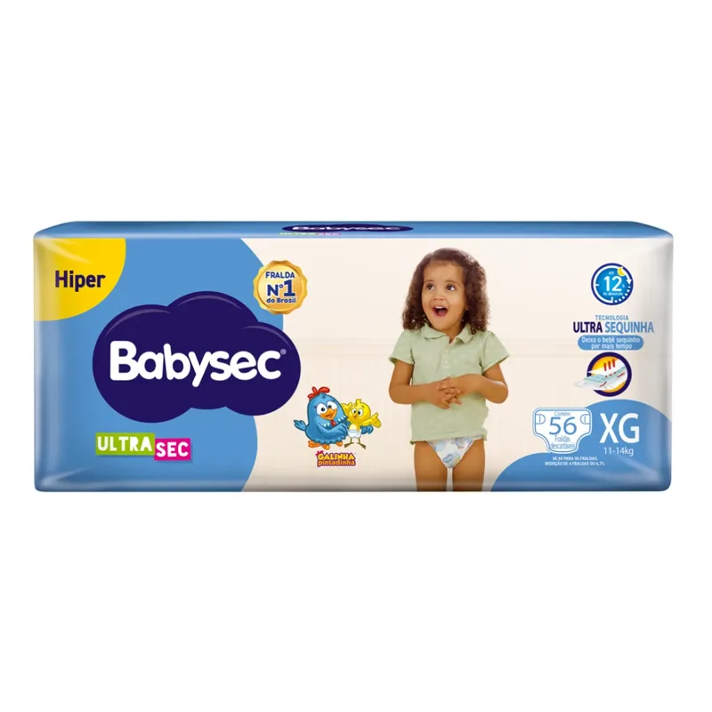 Fralda Babysec Galinha Pintadinha Hiper Xg 56 Unidades