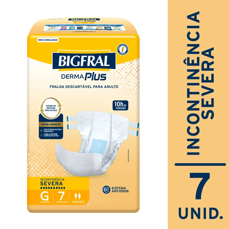 Fralda Geriatrica Bigfral Derma Plus G 7 Unidades