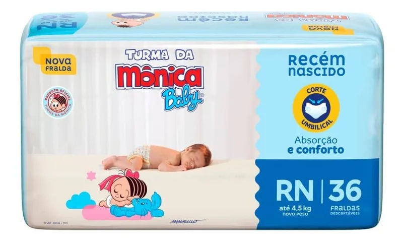 Fralda Turma Da Monica Rn 36 Und