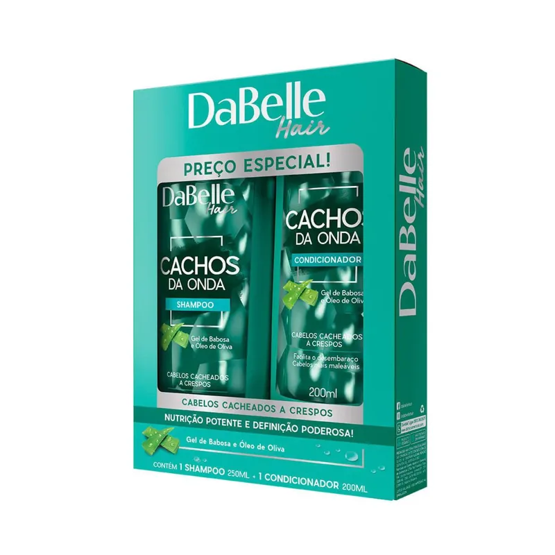 Kit Dabelle Hair Shampoo 250ml+Condicionador 200ml Cachos Da Onda