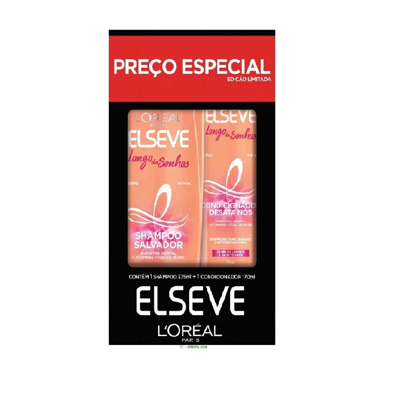 Kit Elseve Shampoo 375ml+Condicionador 170ml Longo Dos Sonhos Salvador