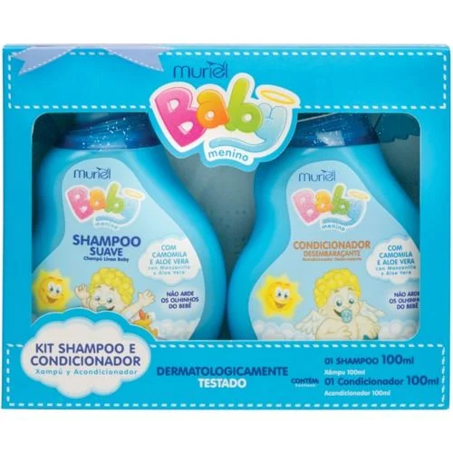 Kit Infantil Muriel Baby Shampoo+Condicionador Azul