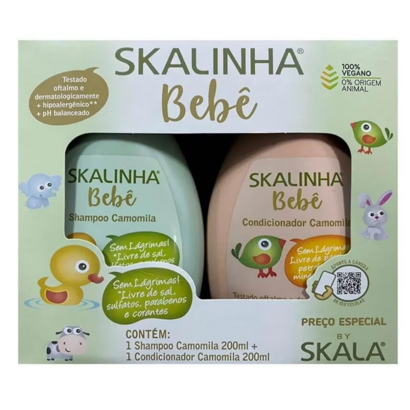 Kit Infantil Skalinha Bebe Shampoo+Condicionador Camomila 200ml