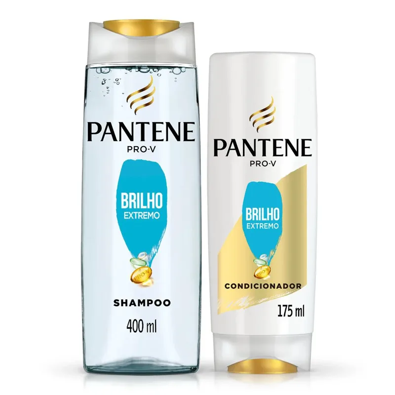 Kit Pantene Shampoo 400ml+Condicionador 175ml Brilho Extremo