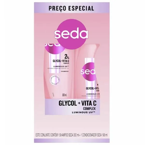 Kit Seda Shampoo Glycol 2% + Vita C 300ml