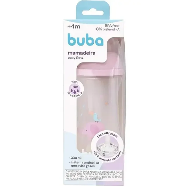 Mamadeira Easy Flow Elefante Rosa 330ml