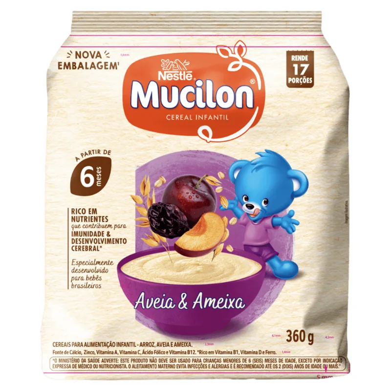 Mucilon Ameixa E Aveia Sachet 360g