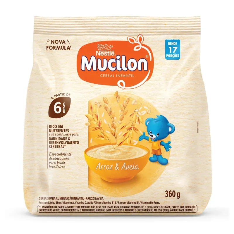 Mucilon Arroz E Aveia Sache 360 G