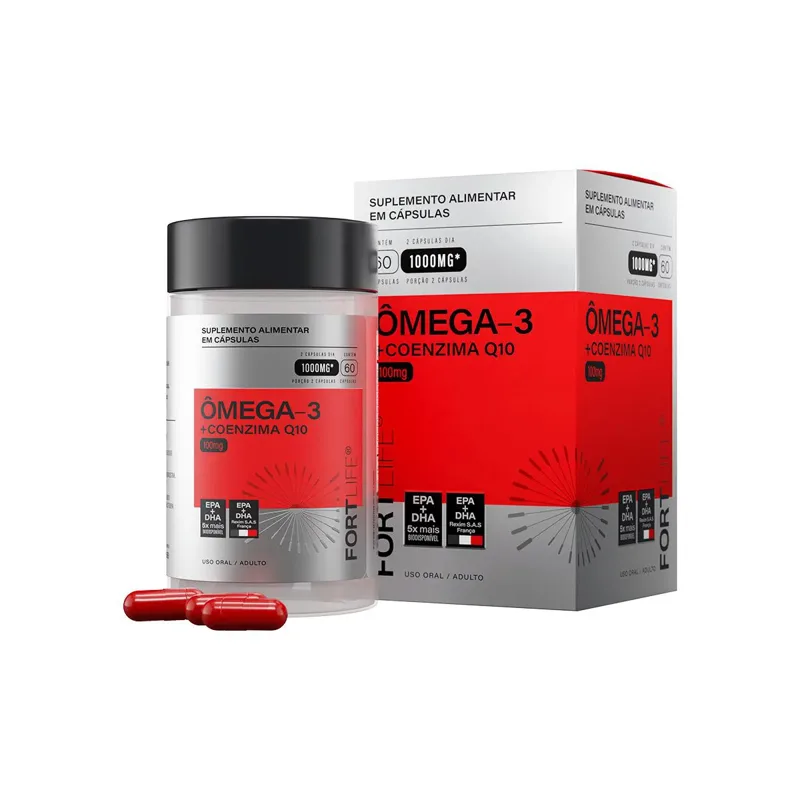 Omega 3 + Coenzima Q10 1000mg 60 Capsulas Fortlife