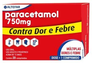Paracetamol 750mg 20 Comprimidos Altefar