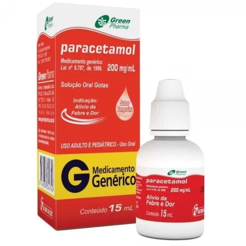 Paracetamol Gotas 200mg 15ml Green Pharma
