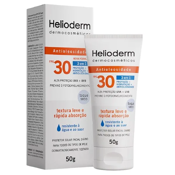 Protetor Solar Helioderm Fps 30 Facial Toque Seco 50g