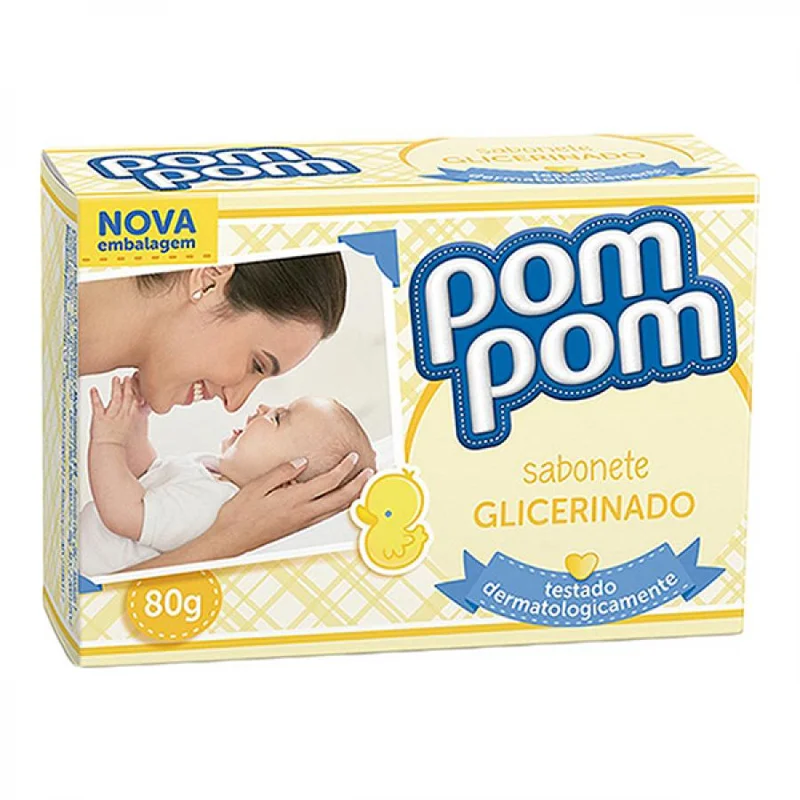Sabonete Em Barra Infantil Pom Pom Glicerinado 80g