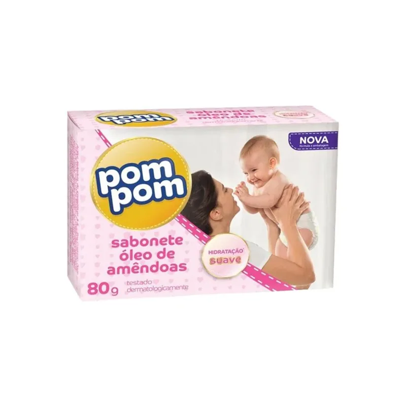 Sabonete Em Barra Infantil Pom Pom Óleo De Amendoas 80g