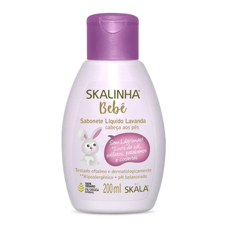 Sabonete Liquido Infantil Skalinha Glicerina Lavanda 200ml