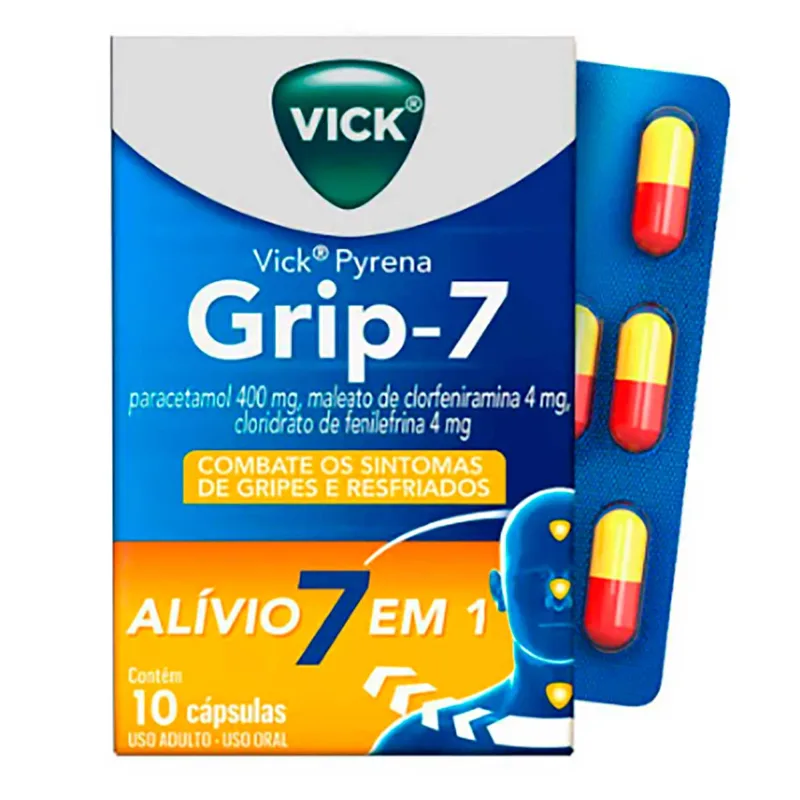 Vick Pyrena Grip-7 10 Cápsulas