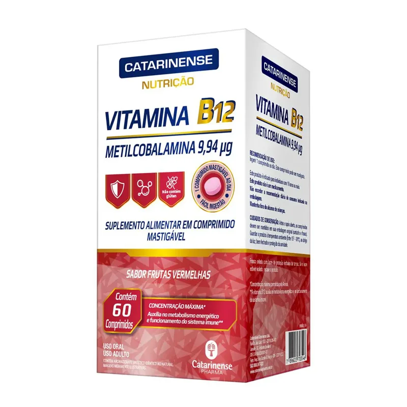 Vitamina B12 Kids Frutas Vermelhas 60 Comprimidos Mastigaveis